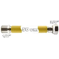 Kombi Gaz Flexi 50cm 1/2"x3/4" Bağlantı Hortumu KAS