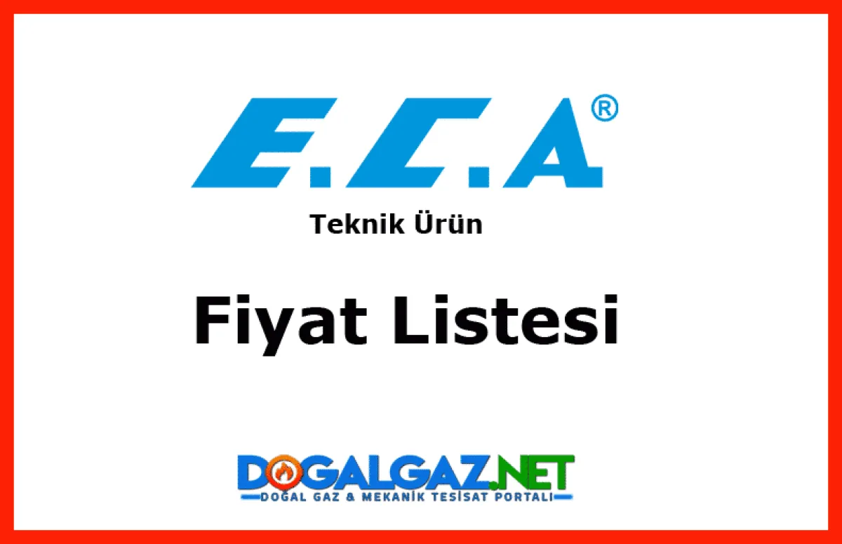 ECA Teknik Ürünler güncel fiyat listesi