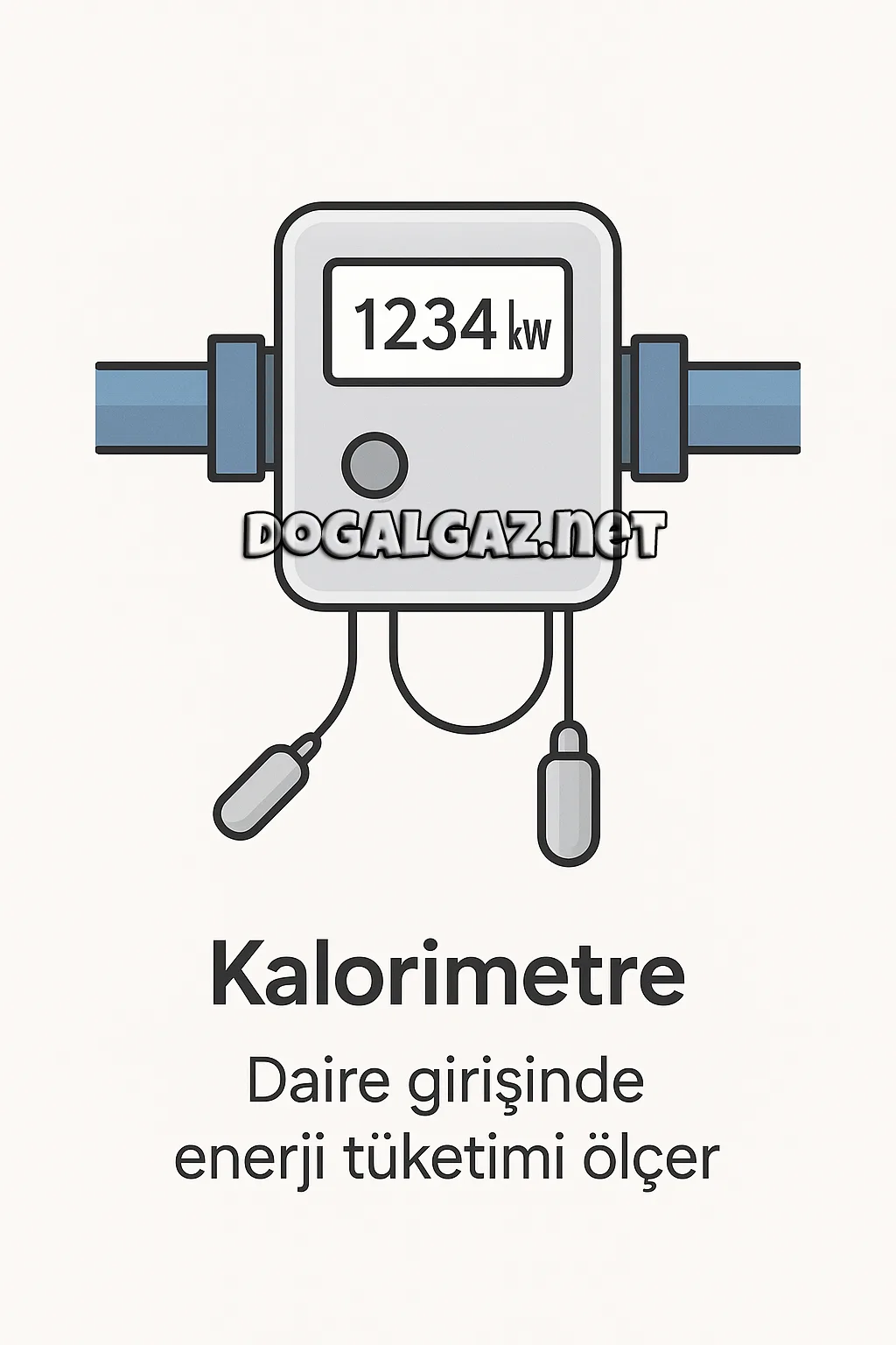 Daire girişine monte edilmiş dijital kalorimetre cihazı görseli