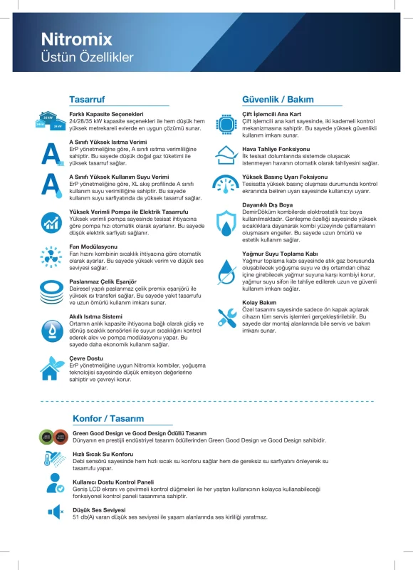 Demirdöküm Nitromix Öne Çıkan Özellikler