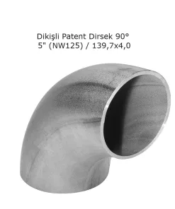 Dikişli Patent Dirsek NW125 5" 90° 139,7x4,0mm
