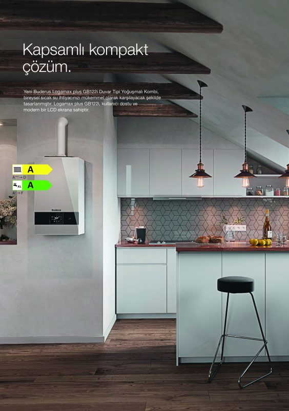Buderus GB122i montaj yapılmış görüntüsü