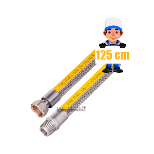 Ocak Bağlantı Hortumu 1/2" x 1/2" Gaz Flexi 125 cm KAS