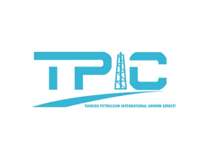 TPIC Turkish Petroleum International Anonim Şirketine Ait Logo, Logo turkuaz renklerde ve şitket ünvanının kısaltması TPIC yazmaktadır