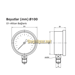 pakkens 0-100 mbar manometre ölçüleri